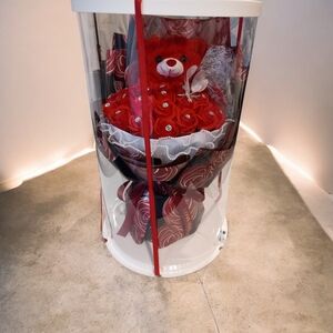 Red Rose Light Up Teddy Bear Bouquet in Gift Box